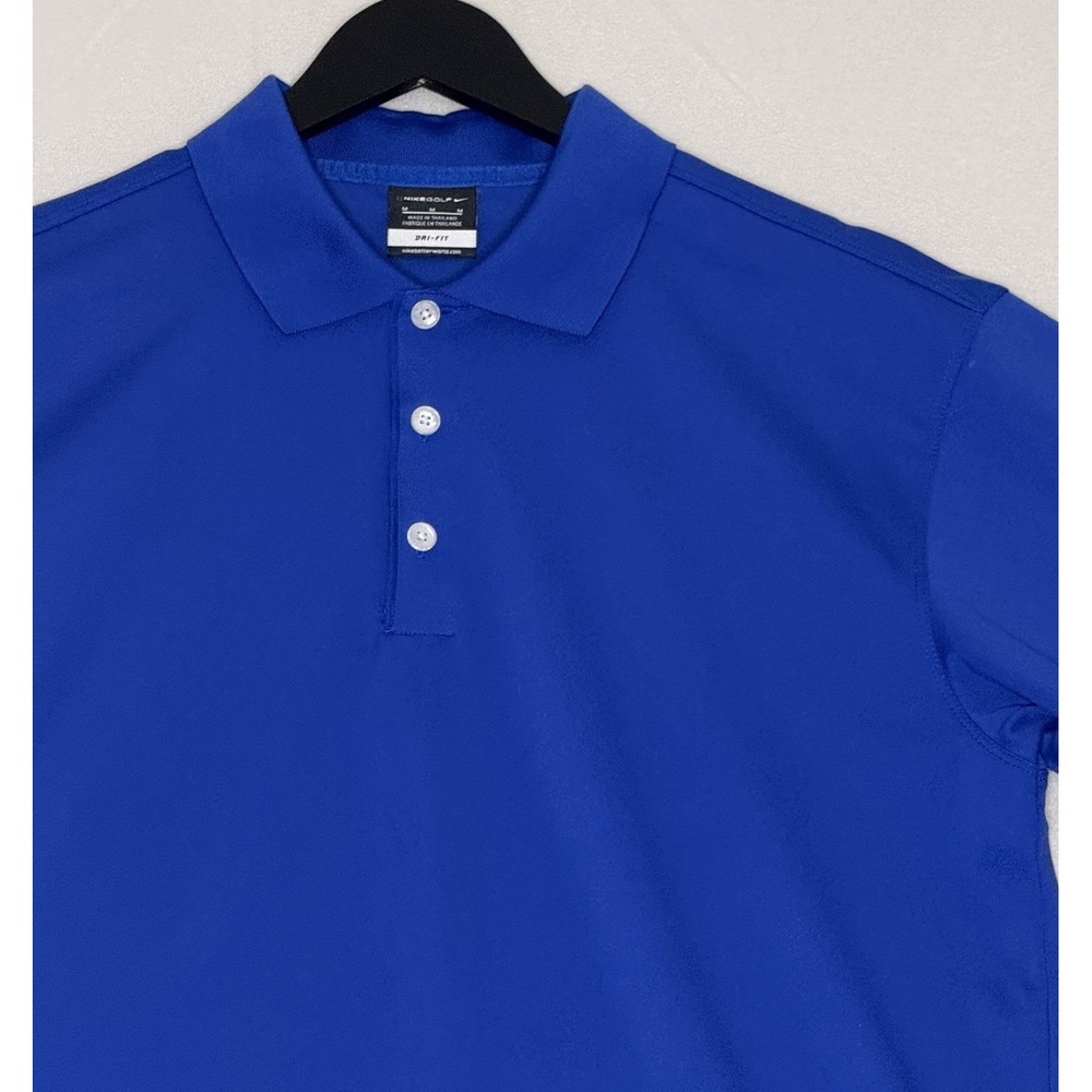 Nike Golf Polo Shirt Mens Medium Blue Dri Fit Short Sleeve